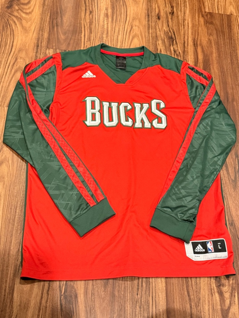 Milwaukee Bucks Adidas On Court Shooting Shirt Warmups Mens L